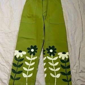 Big Bud Press Green Floral Wide-Leg Pants